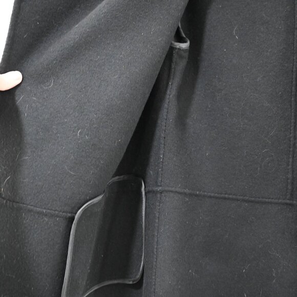 Vince Size Small Worsted Wool Drape Front Jacket with Leather Sleeves - Picture 6 of 8